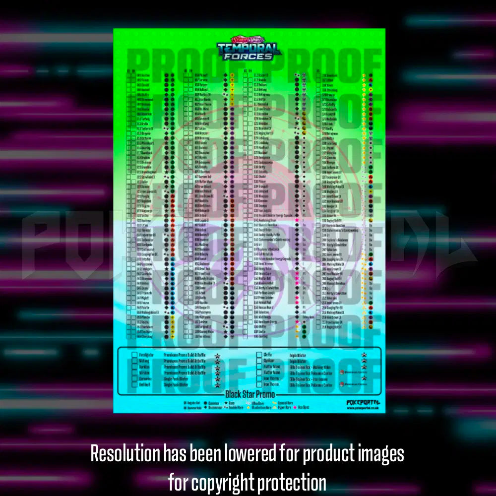 Pokemon - Temporal Forces - Master Set Checklist - Vinyl Sticker Kit - A4 image 2