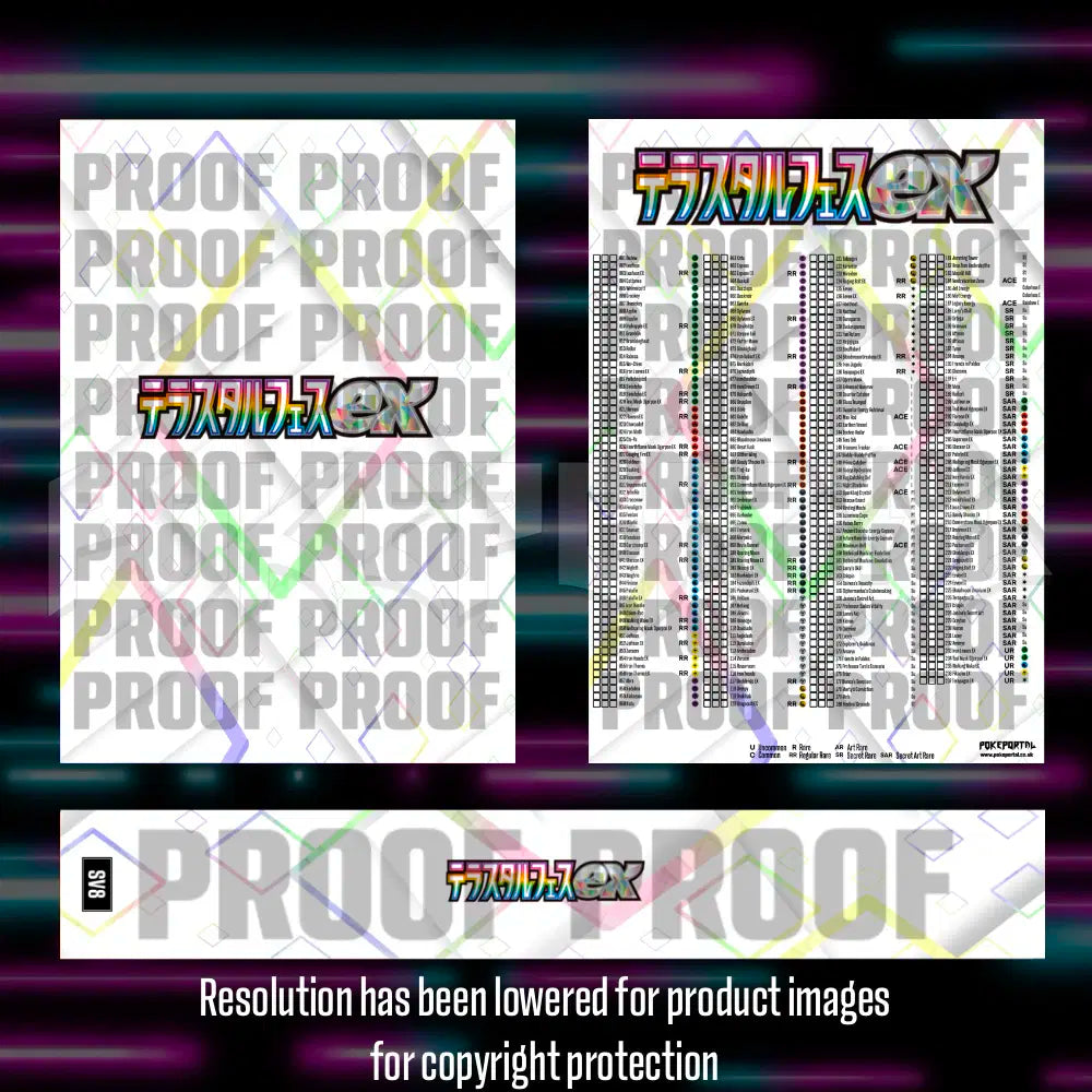 Pokemon - Terastal Festival - Japanese Master Set Checklist - Vinyl Sticker Kit image 0