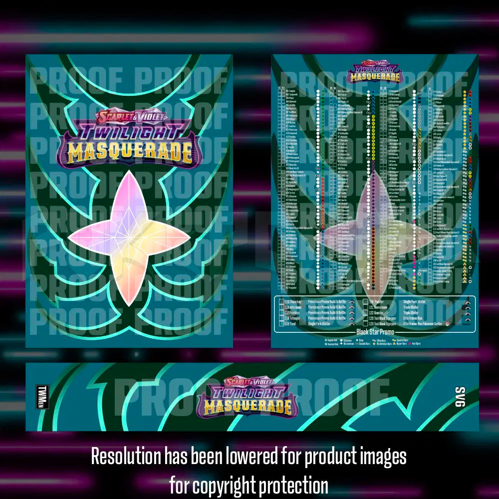 Pokemon - Twilight Masquerade - Master Set Checklist - Vinyl Sticker Kit - A4 image 0
