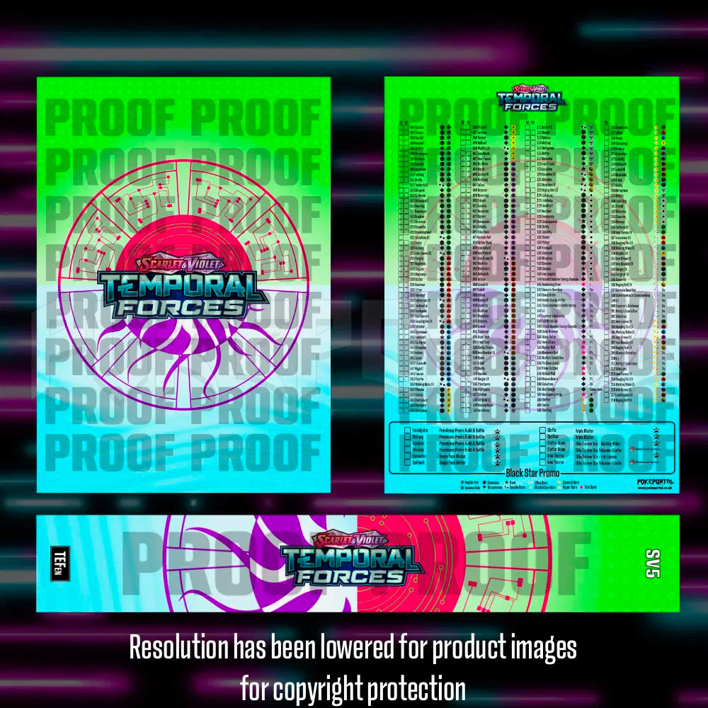 Pokemon - Temporal Forces - Master Set Checklist - Vinyl Sticker Kit - A4 image 0