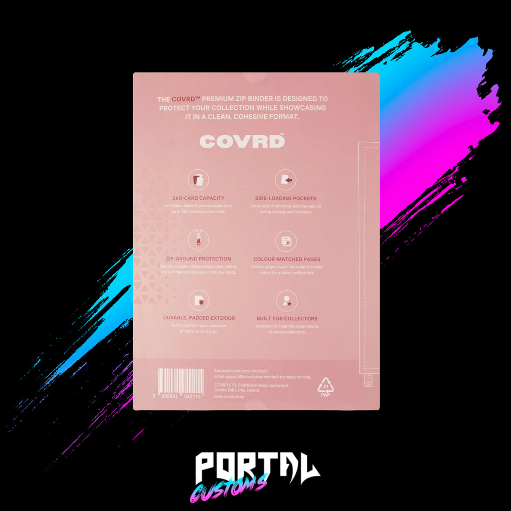 Blush Pink Premium 9 Pocket Zip Binder - COVRD