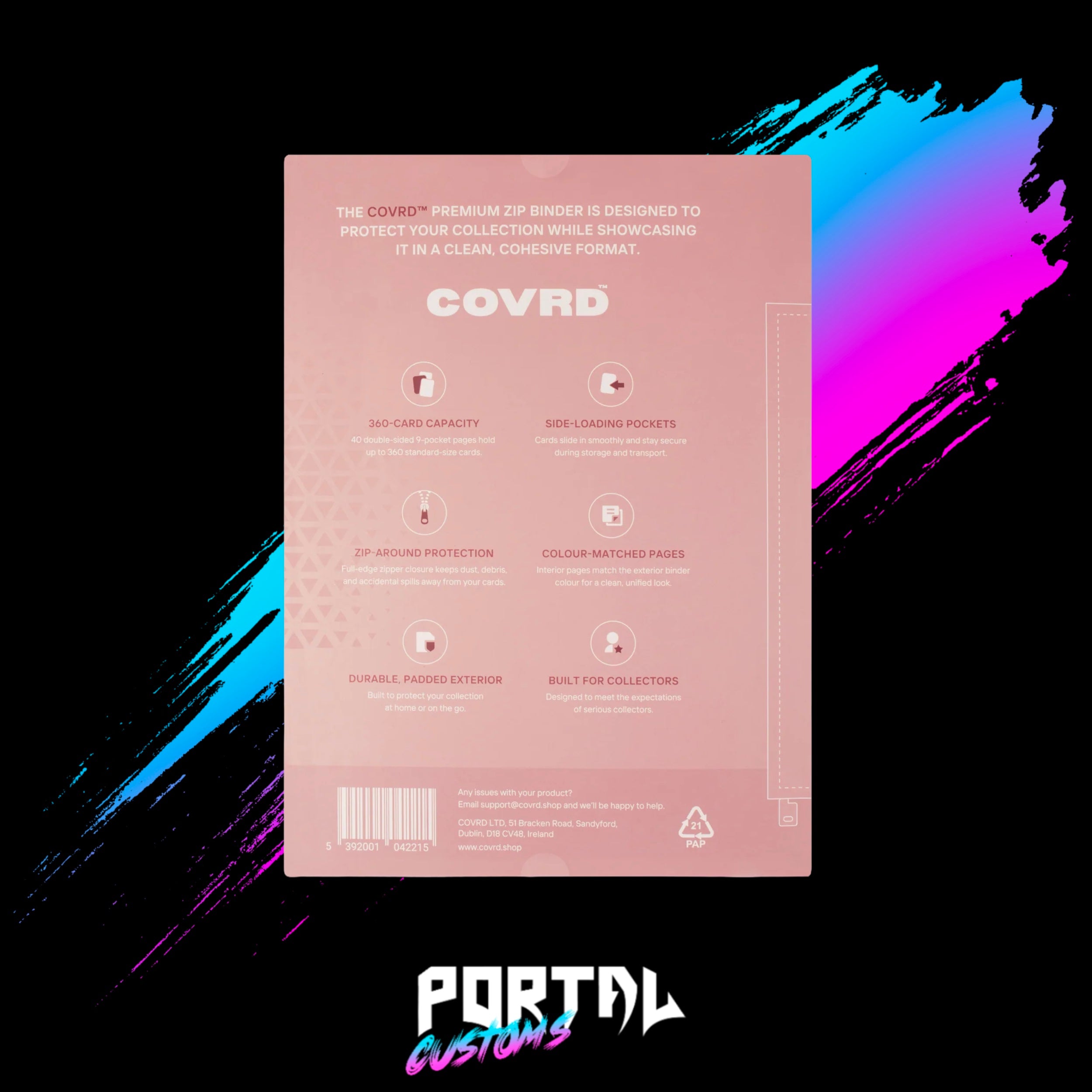 Blush Pink Premium 9 Pocket Zip Binder - COVRD