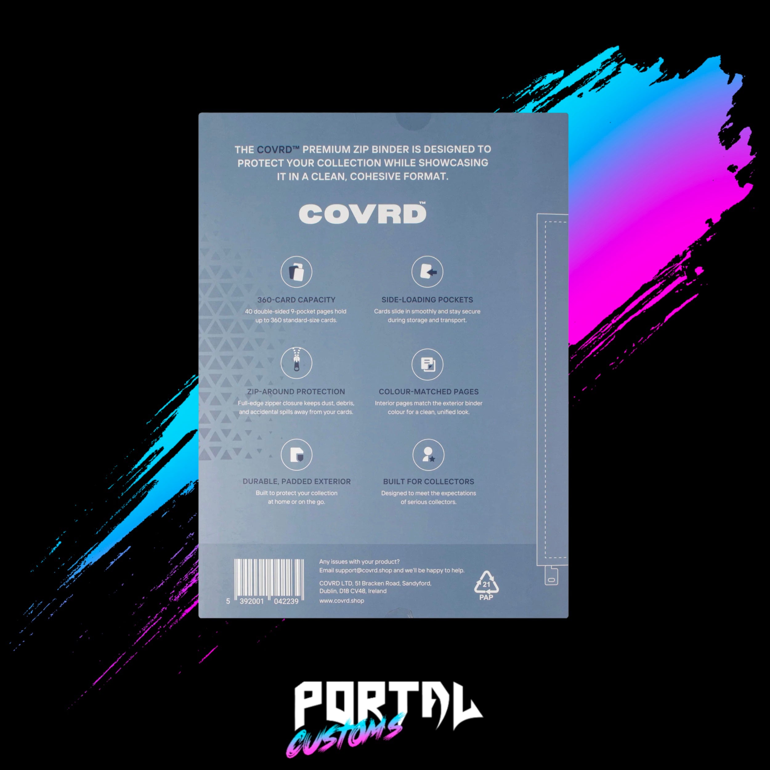 Steel Blue Premium 9 Pocket Zip Binder - COVRD