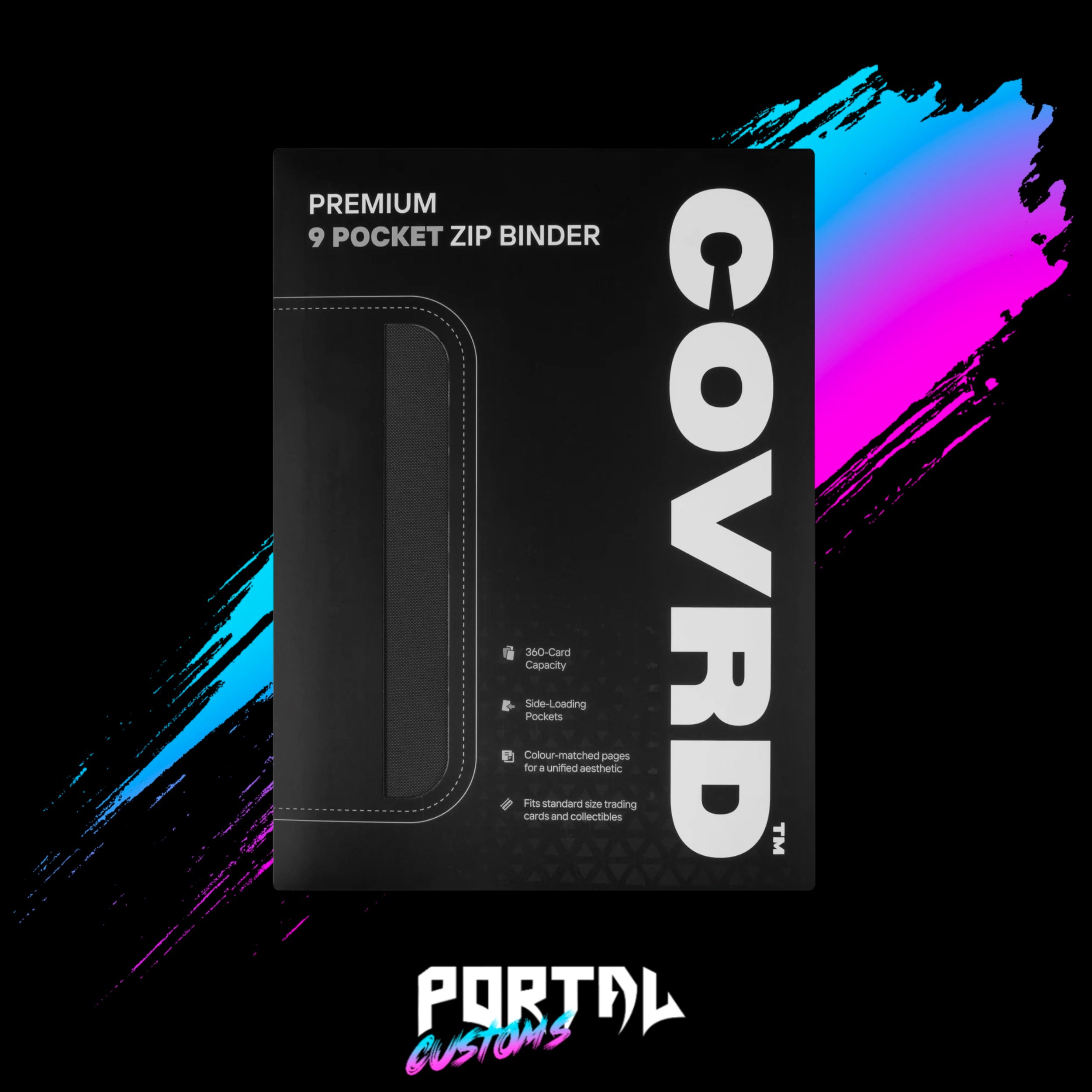 Black Premium 9 Pocket Zip Binder - COVRD