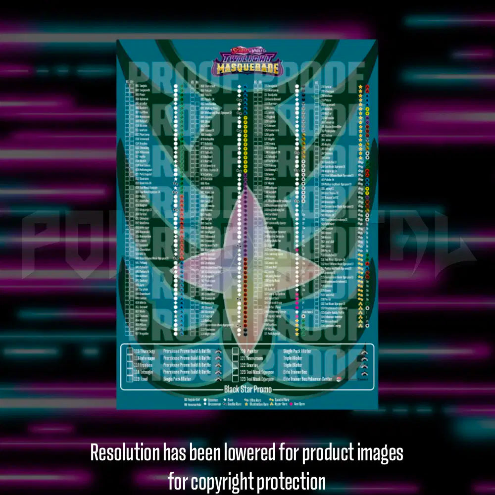 Pokemon - Twilight Masquerade - Master Set Checklist - Vinyl Sticker Kit - A4 image 2