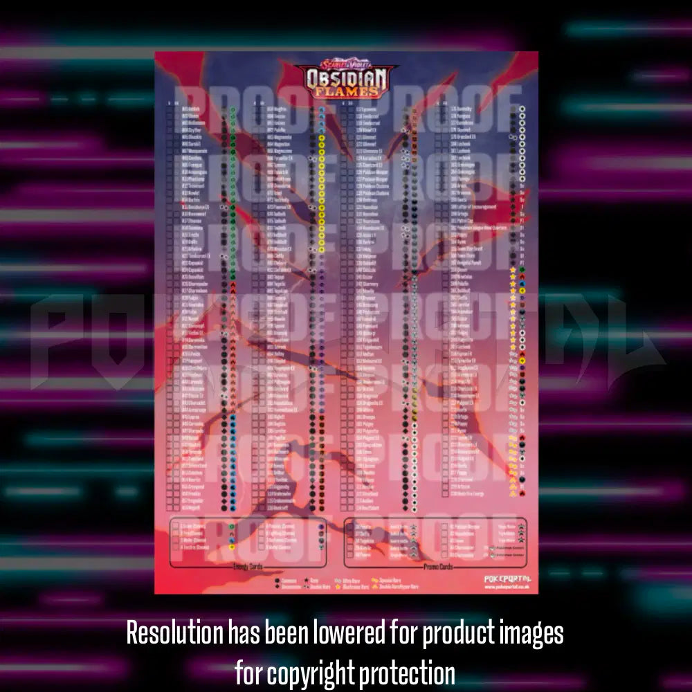 Pokemon - Obsidian Flames - Master Set Checklist - Vinyl Sticker Kit - A4 image 2