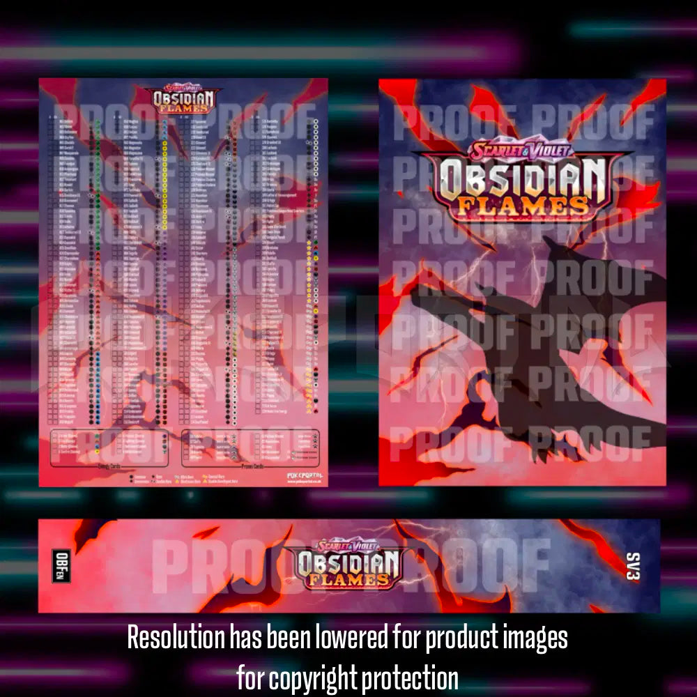 Pokemon - Obsidian Flames - Master Set Checklist - Vinyl Sticker Kit - A4 image 0
