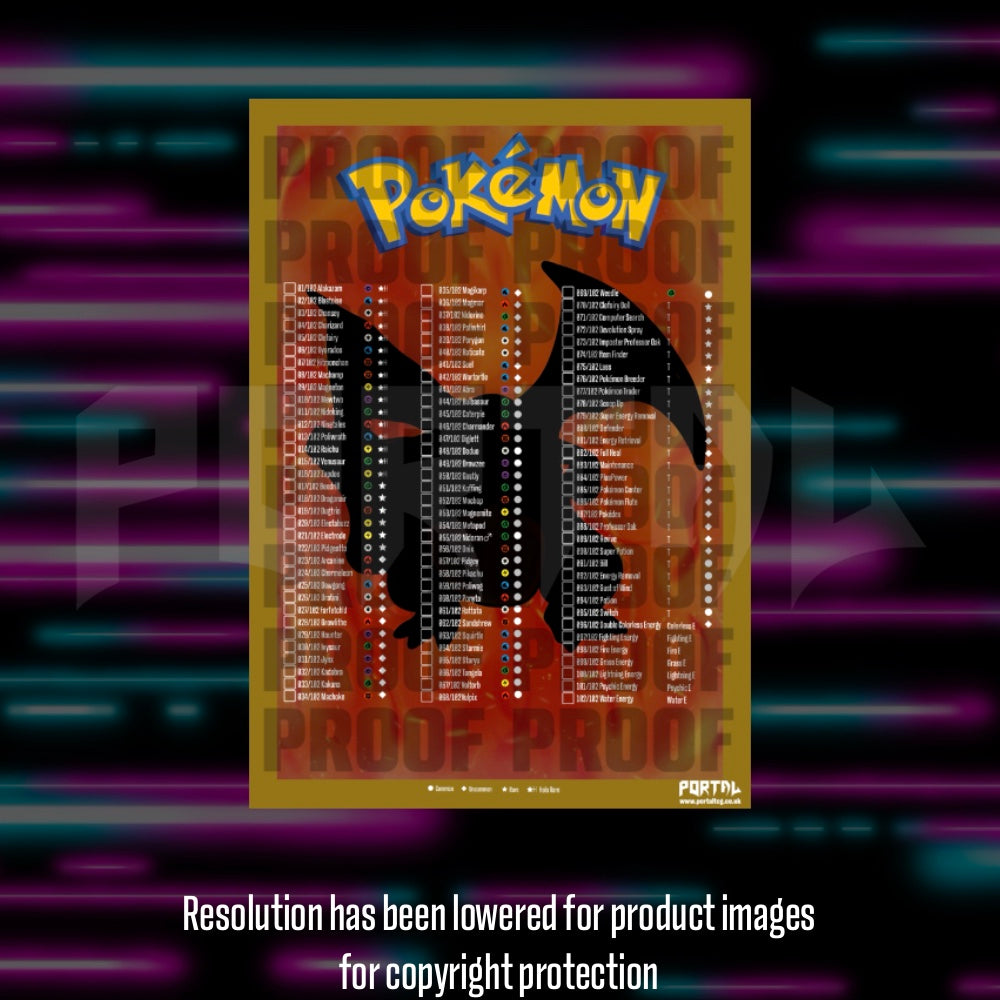 Pokemon - Base Set -  Master Set Checklist - Vinyl Sticker Kit image 2
