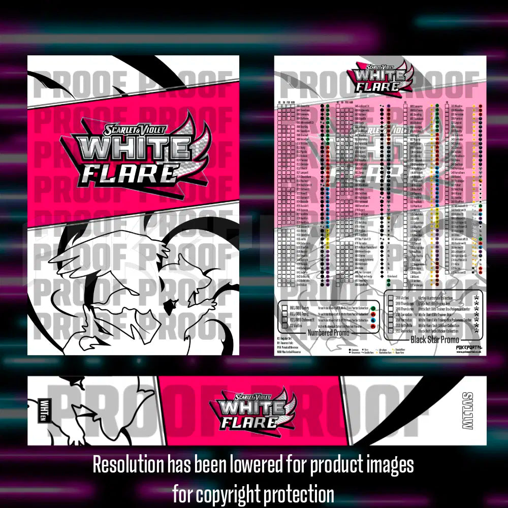 Pokemon - White Flare - Master Set Checklist - Vinyl Sticker Kit - A4 image 0