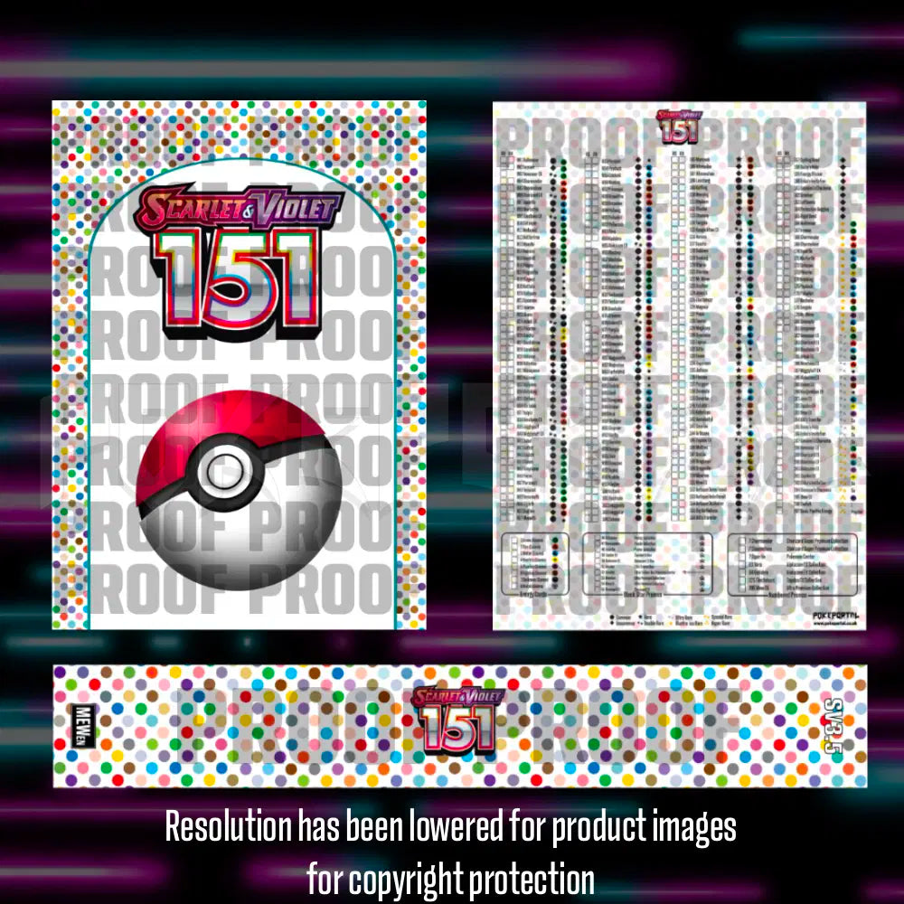 Pokemon - 151 - Master Set Checklist - Vinyl Sticker Kit - A4 image 0