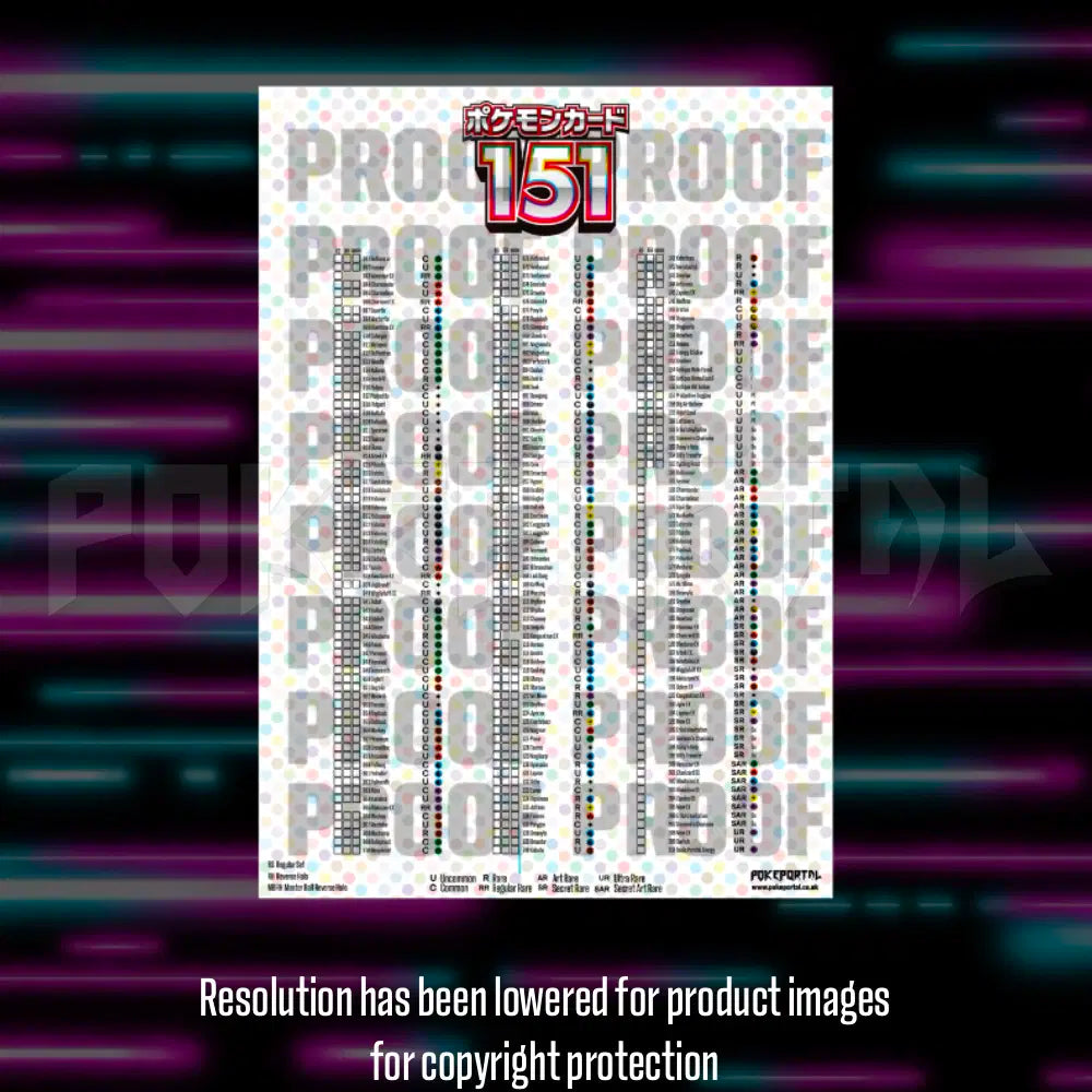 Pokemon - 151 - Japanese Master Set Checklist - Vinyl Sticker Kit - A4 image 2