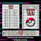 Pokemon - 151 - Japanese Master Set Checklist - Vinyl Sticker Kit - A4 image 0