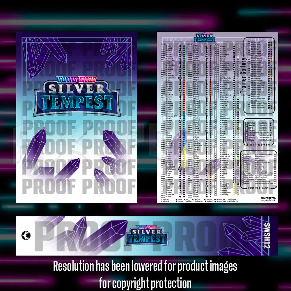 Pokemon - Silver Tempest - Master Set Checklist - Vinyl Sticker Kit - A4 image 0