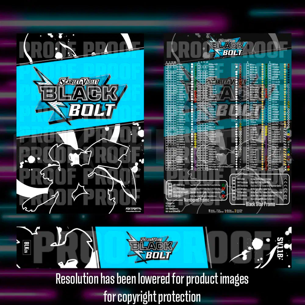 Pokemon - Black Bolt - Master Set Checklist - Vinyl Sticker Kit - A4 image 0